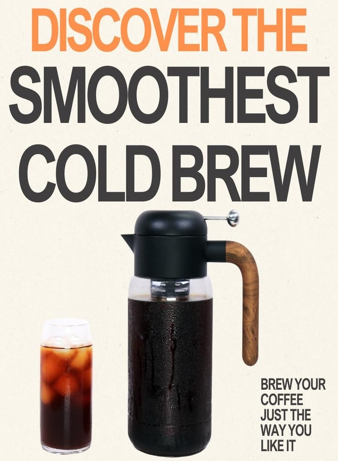 LAFEECA Cold Brew Coffee Maker - Iced Tea Brewer with Airtight Lid - Stainless Dual Ultra Filter - Tritan Pitcher - 1500 ml / 51 oz - Black - Image 3