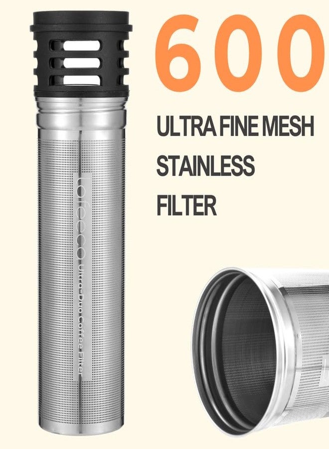 LAFEECA Cold Brew Coffee Maker - Iced Tea Brewer with Airtight Lid - Stainless Dual Ultra Filter - Tritan Pitcher - 1500 ml / 51 oz - Black - Image 4