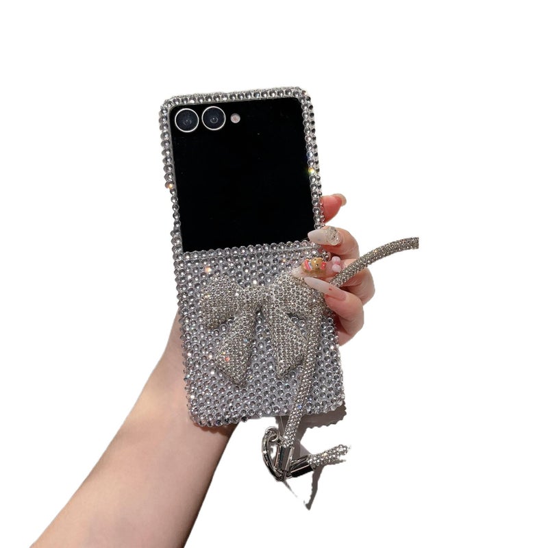 غطاء واقي | حماية من السقوط | مقاوم للصدمات لـ Samsung Galaxy Z Flip 7 | Multicolour | PC | كريستال راينستون - Image 4