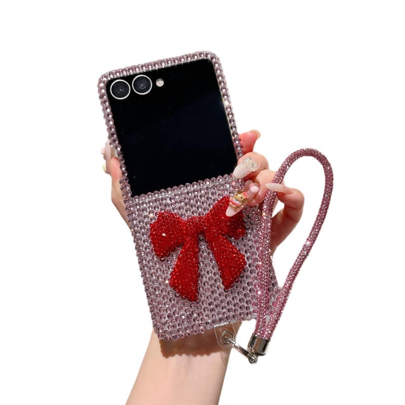 غطاء واقي | حماية من السقوط | مقاوم للصدمات لـ Samsung Galaxy Z Flip 7 | Multicolour | PC | كريستال راينستون - Image 5
