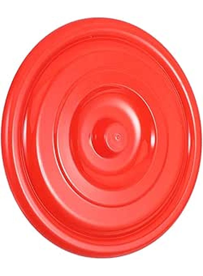 23cm Red Plastic Bucket Lid Replacement For Trash Can Waste Bin Cover Seal - Image 1