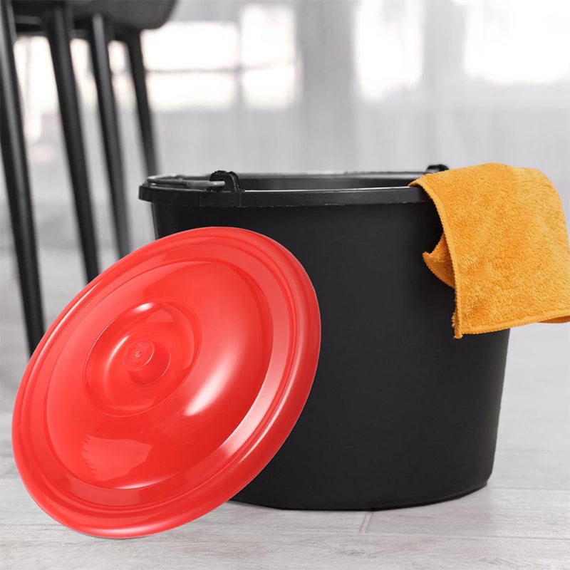 23cm Red Plastic Bucket Lid Replacement For Trash Can Waste Bin Cover Seal - Image 5