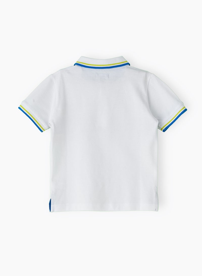 JAM Boys' Multicolour Striped Cotton Polo Shirt - Image 2