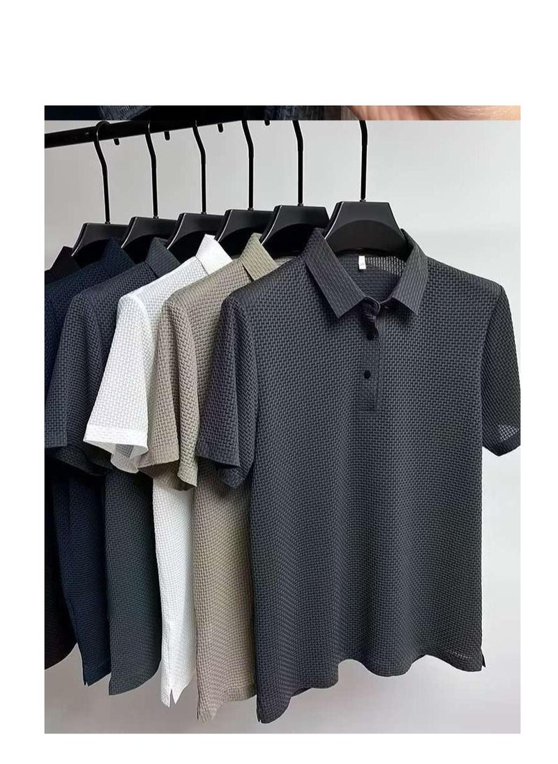 Generic - Men's Pure Cotton Short Sleeved T-shirt Casual POLO Shirt - Image 1