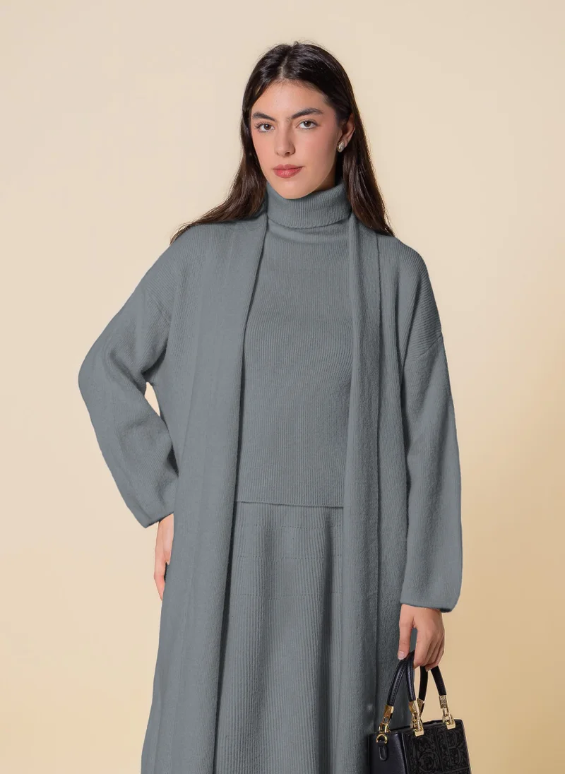 SHAPES KNITTED HIGH NECK SKIRT SET