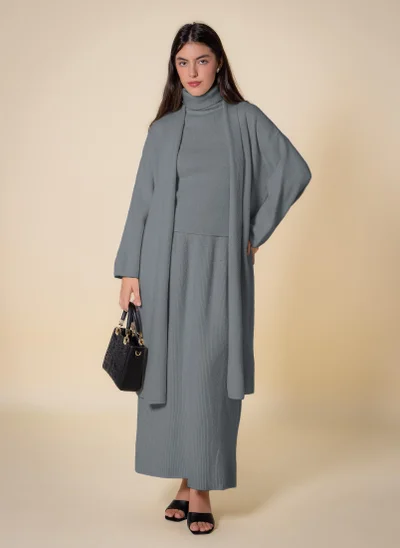 SHAPES KNITTED HIGH NECK SKIRT SET