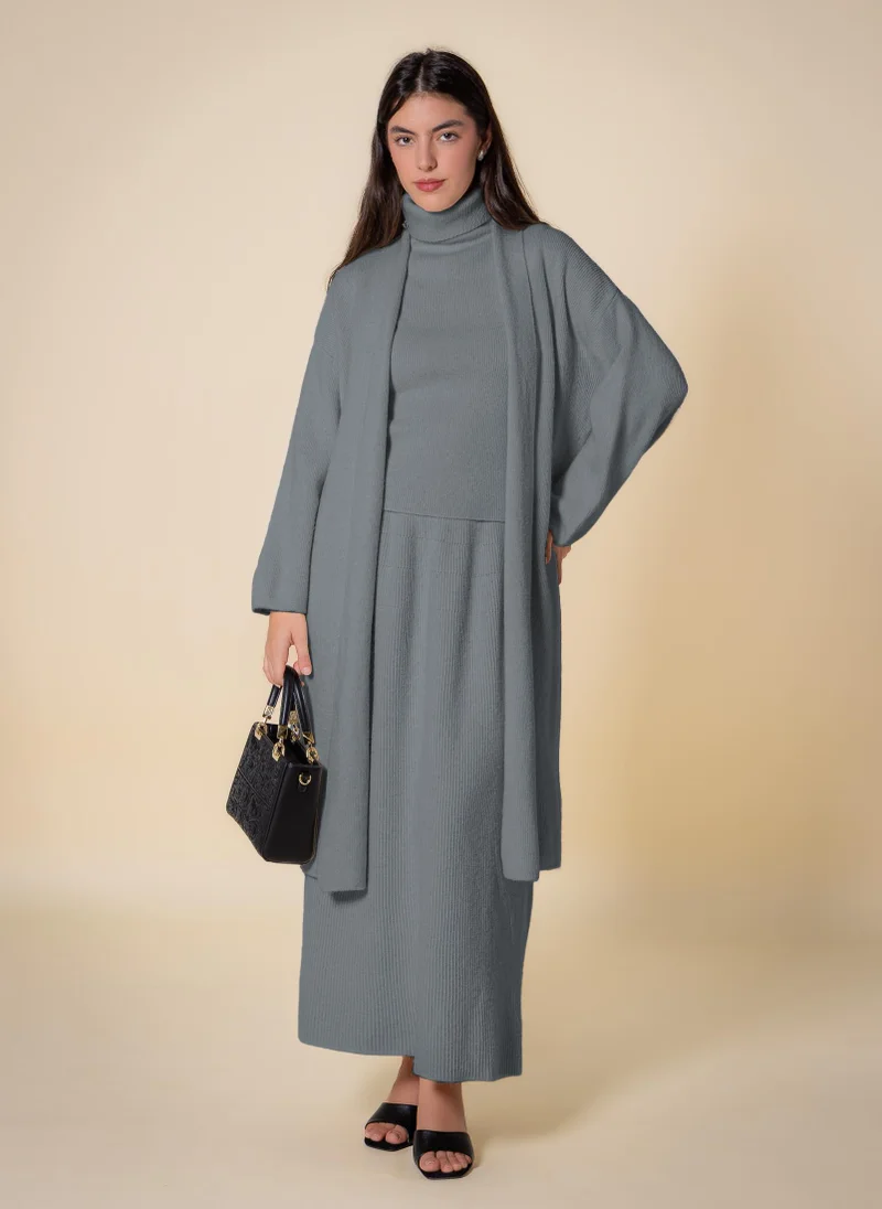 SHAPES KNITTED HIGH NECK SKIRT SET