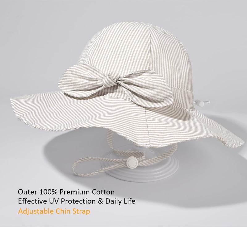 Weradau Baby Girl Sun Hat Summer Foldable Beach Hats with UPF50+ Sun Protection Wide Brim Toddler Bucket Hat Cap 2-4Years - Image 4