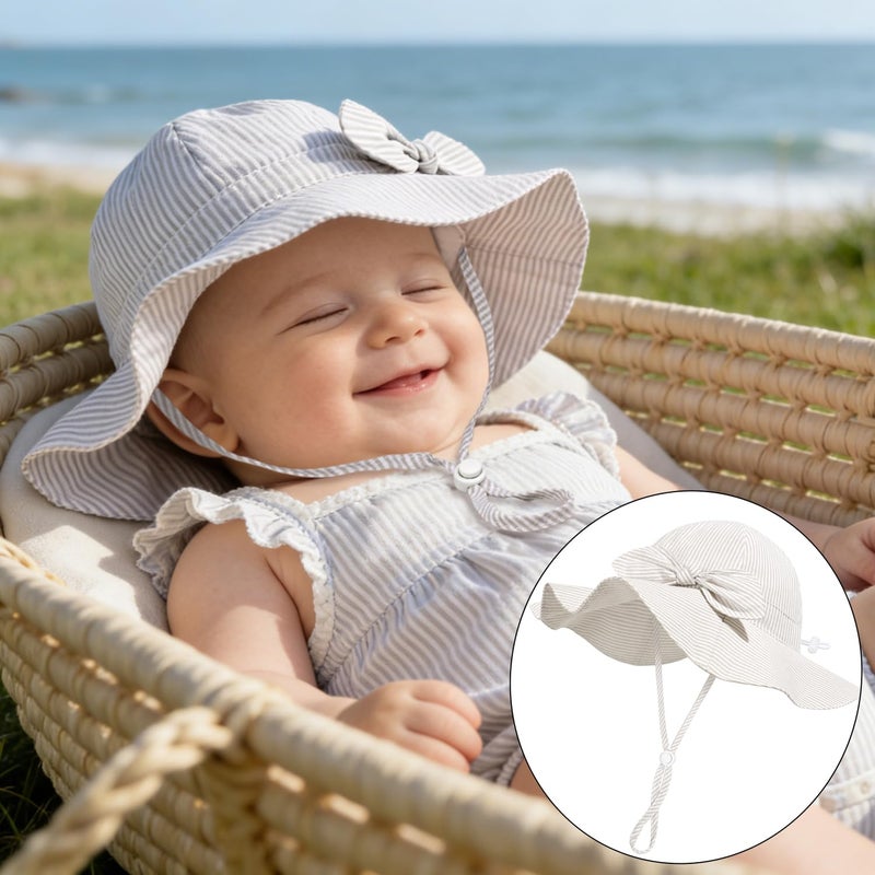 Weradau Baby Girl Sun Hat Summer Foldable Beach Hats with UPF50+ Sun Protection Wide Brim Toddler Bucket Hat Cap 2-4Years - Image 3