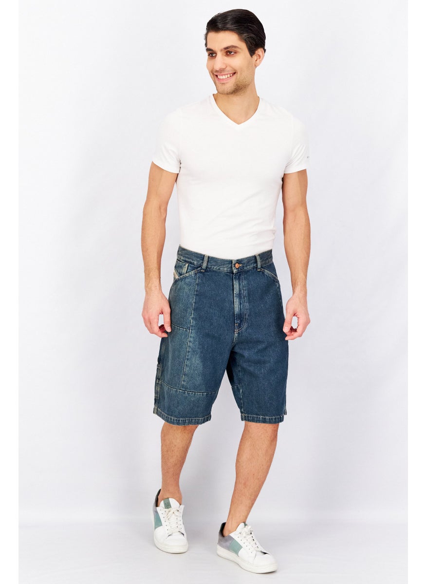 DIESEL Men Regular Fit Washed Denim Short, Blue  - Image 4