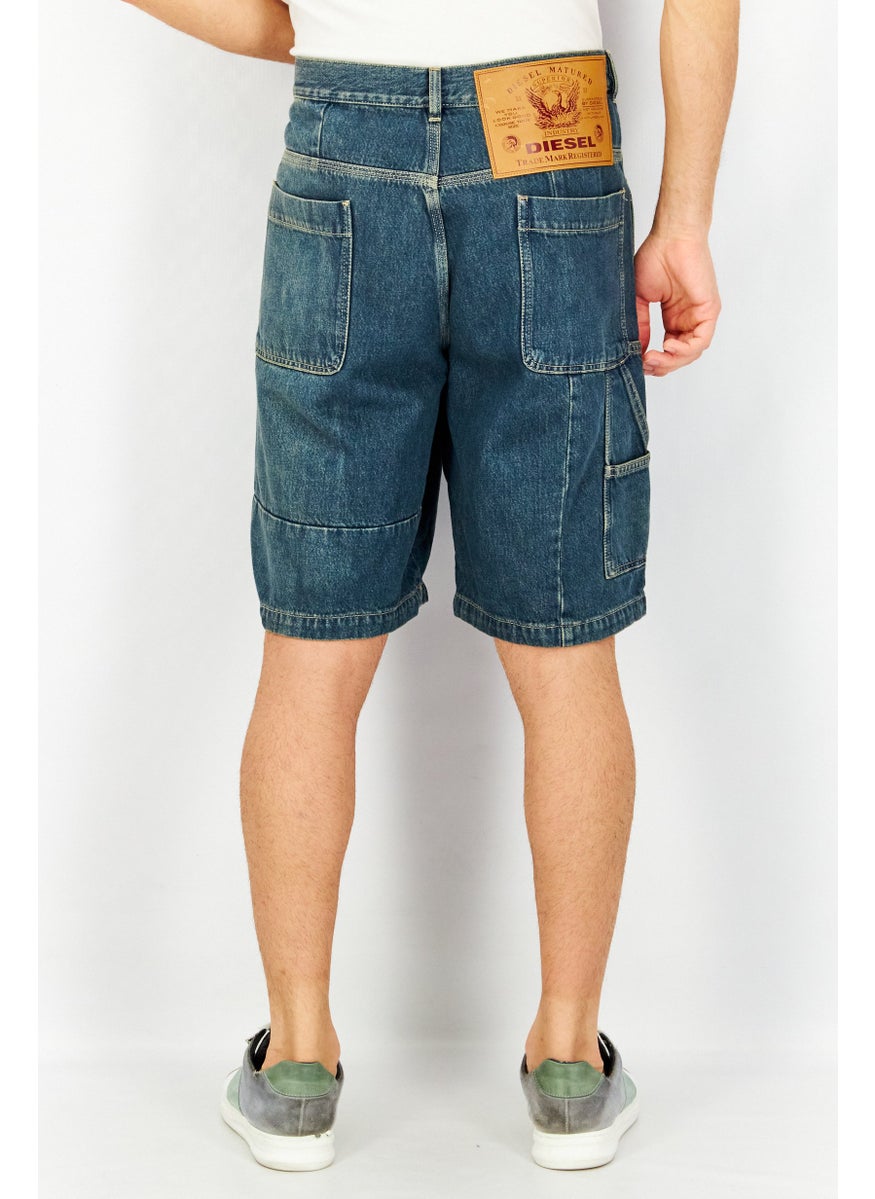 DIESEL Men Regular Fit Washed Denim Short, Blue  - Image 2