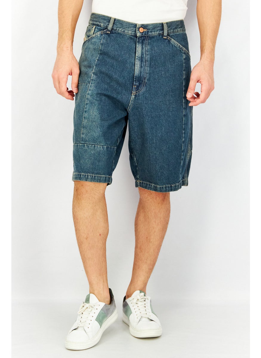 DIESEL Men Regular Fit Washed Denim Short, Blue  - Image 1