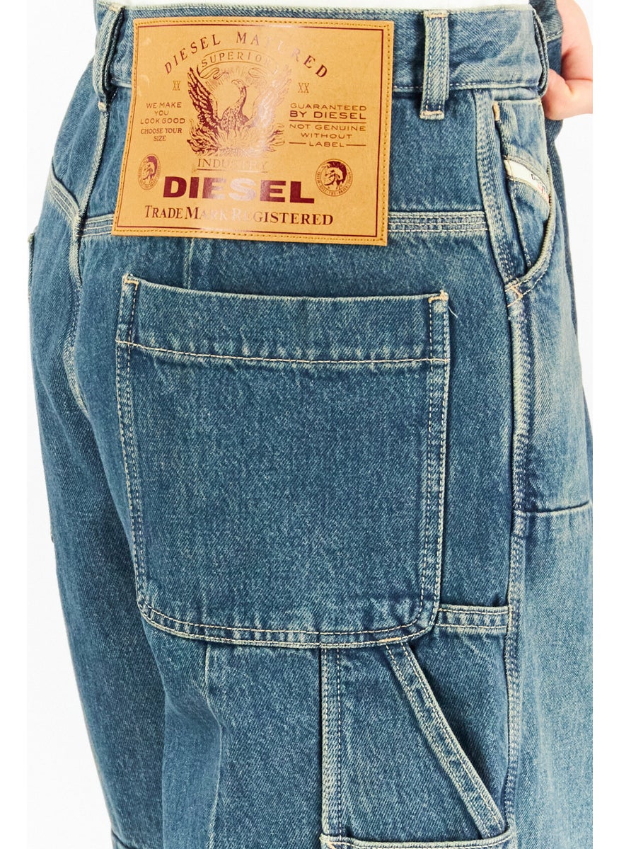 DIESEL Men Regular Fit Washed Denim Short, Blue  - Image 3
