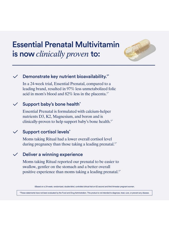 Ritual Essential for Women Prenatal Multivitamin: Folate & Choline for Neural Tube Support, Omega-3 DHA for Fetal Brain Development, Iron, Calcium-Helper D3 & K2, Non-GMO, Vegan, Mint, 30 Days - Image 4