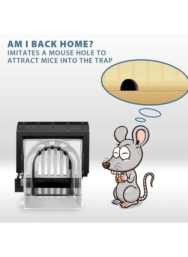 NIBEMINENT Plastic Mousetrap Clear/Black 31x9x5cm - Image 2