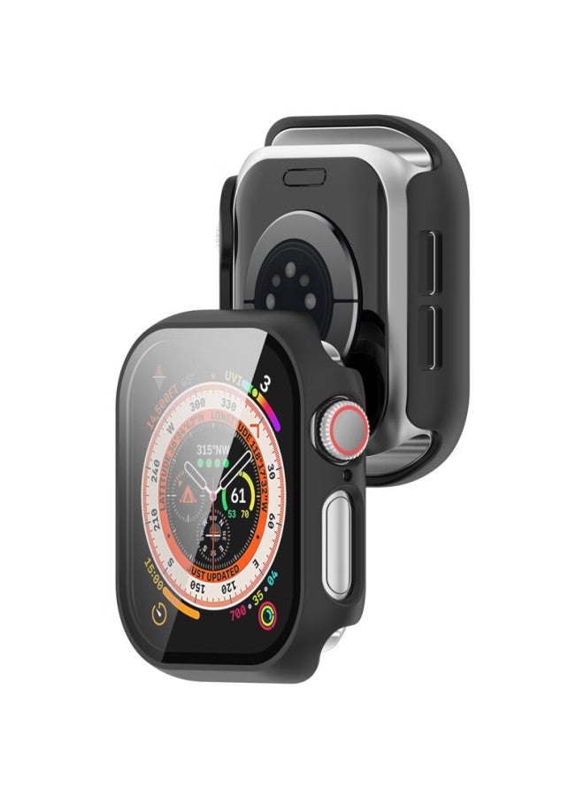 Kmaxai Compatible With Apple Watch S10 Protective Film + Case, All-in Full Coverage, For Apple Watch 10 42mm Screen Protector & Protective Case, Hard Shell + Tempered Glass, Black - Image 2