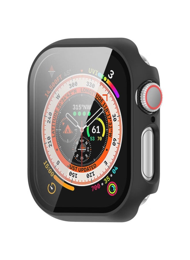 Kmaxai Compatible With Apple Watch S10 Protective Film + Case, All-in Full Coverage, For Apple Watch 10 42mm Screen Protector & Protective Case, Hard Shell + Tempered Glass, Black - Image 1