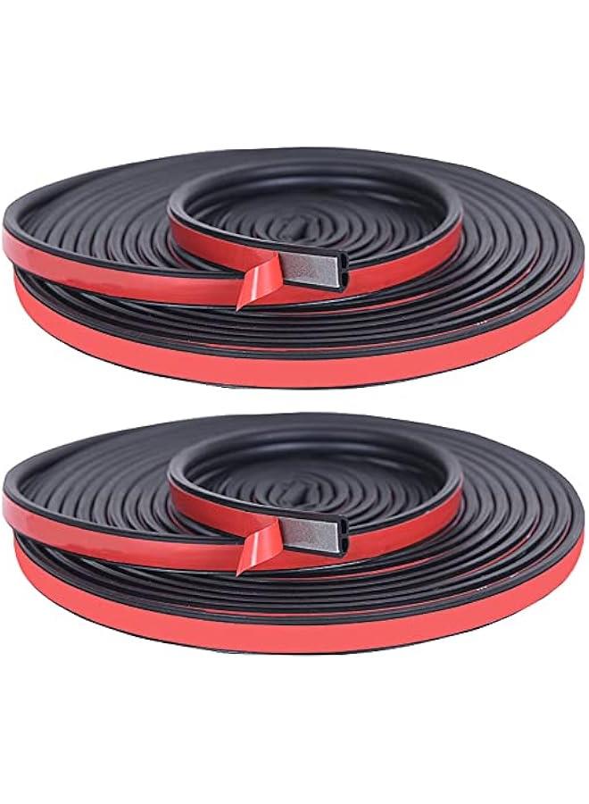 FYLX 32FT Universal Car Weather Stripping Self Adhesive Automotive Door Rubber Weather Draft Seal Strip for Car Window Door Engine Cover Noise Insulation - Image 1