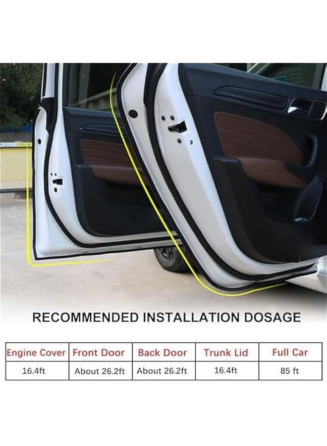 FYLX 32FT Universal Car Weather Stripping Self Adhesive Automotive Door Rubber Weather Draft Seal Strip for Car Window Door Engine Cover Noise Insulation - Image 2