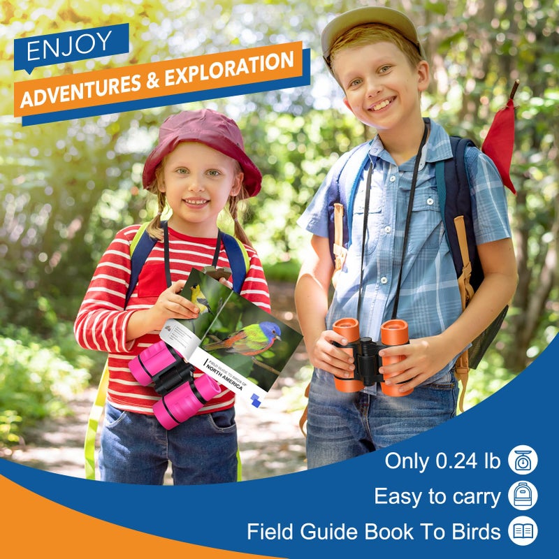 LET'S GO! 3-8 Year Old Boy Girl Toys: Let'S Go! Shockproof Binoculars For Kids Bird Watching 3 4 5 6 7 Year Old Boys Girls Outdoor Travel Toy For Kid Ages 4-7 Toddler Stocking Stuffers - Image 2