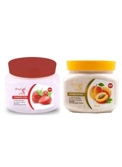 2 PIECE Scrubbing cream for face and body with Strawberry and apricot