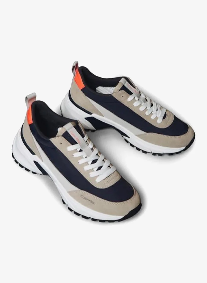 Calvin Klein Desert Taupe/Navy/Tomato Cherry Trailblazer — Suede Runner Sneakers for Men | Best Price UAE