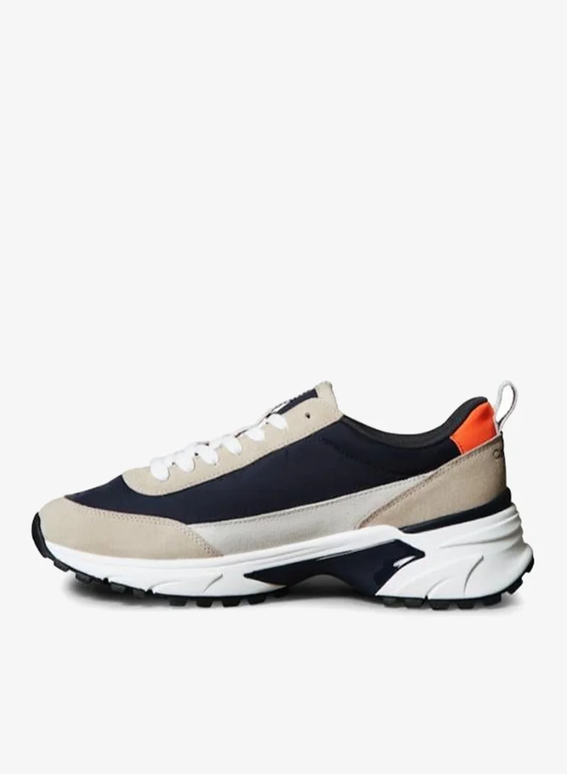 Calvin Klein Desert Taupe/Navy/Tomato Cherry Trailblazer — Suede Runner Sneakers for Men | Best Price UAE