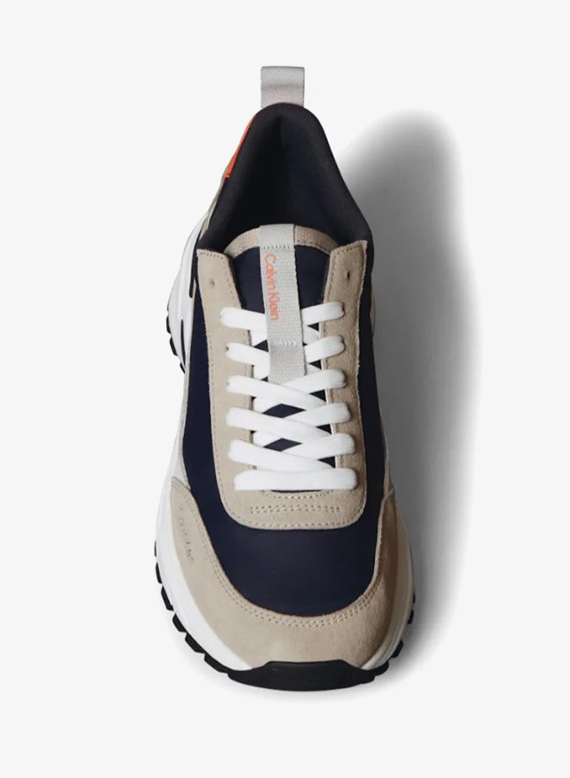 Calvin Klein Desert Taupe/Navy/Tomato Cherry Trailblazer — Suede Runner Sneakers for Men | Best Price UAE