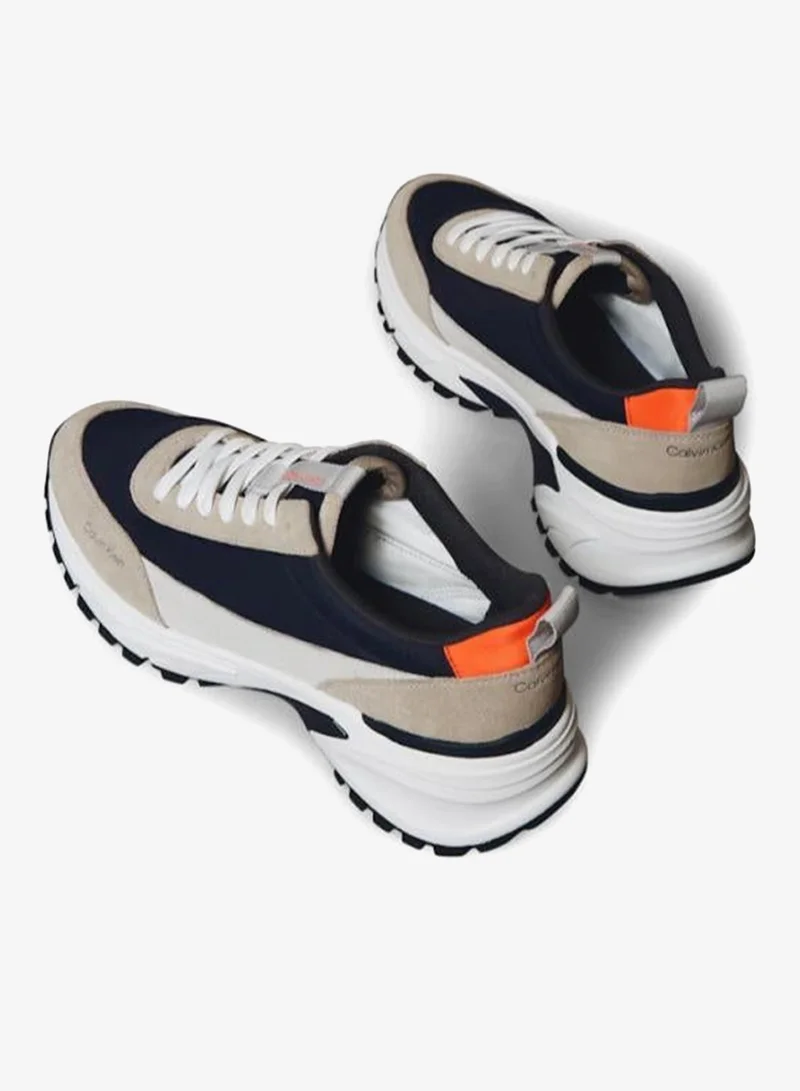 Calvin Klein Desert Taupe/Navy/Tomato Cherry Trailblazer — Suede Runner Sneakers for Men | Best Price UAE