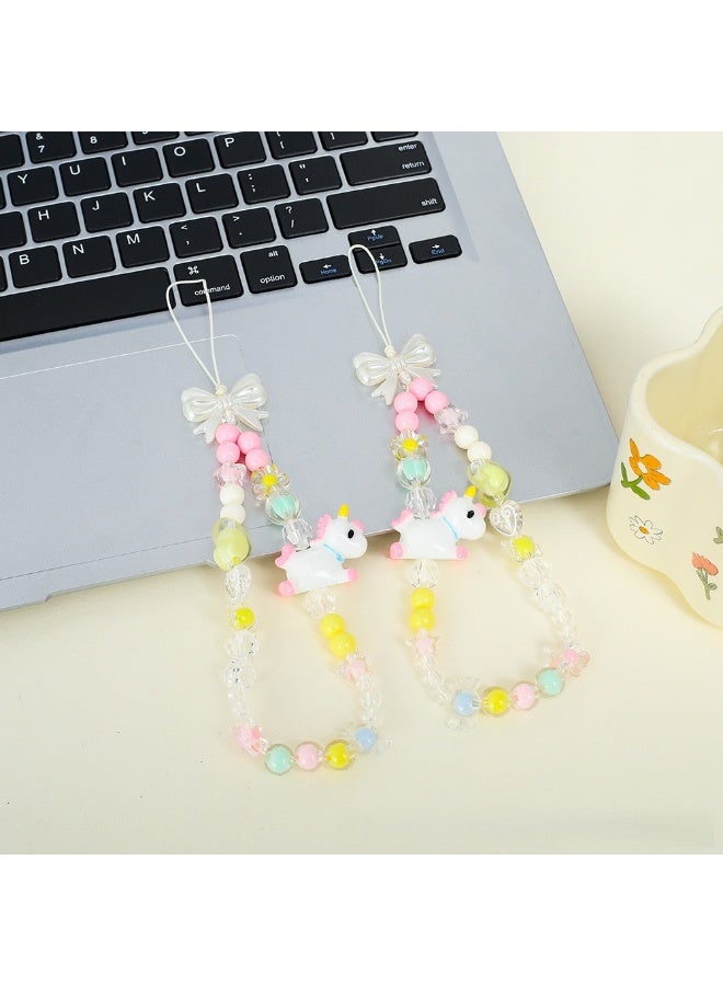 Winner 1Pcs Cute Mobile Phone Charm Handmade Exquisite Beaded Mobile Phone Lanyard Wristband Pink Mobile Phone Chain Charm Strap - Image 3
