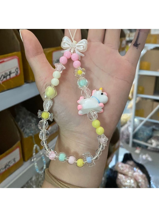 Winner 1Pcs Cute Mobile Phone Charm Handmade Exquisite Beaded Mobile Phone Lanyard Wristband Pink Mobile Phone Chain Charm Strap - Image 2