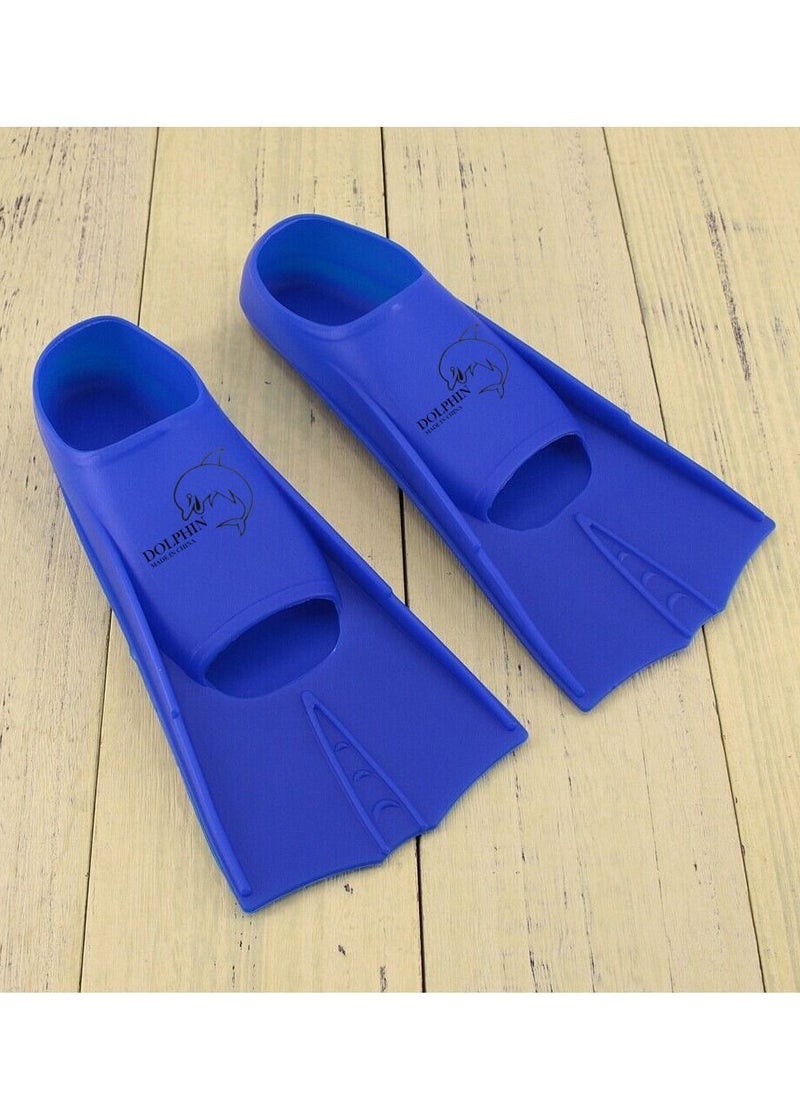 Dolphin Silicone Swim Training Short Fins, Blue, Size L (39-41)  - Image 5