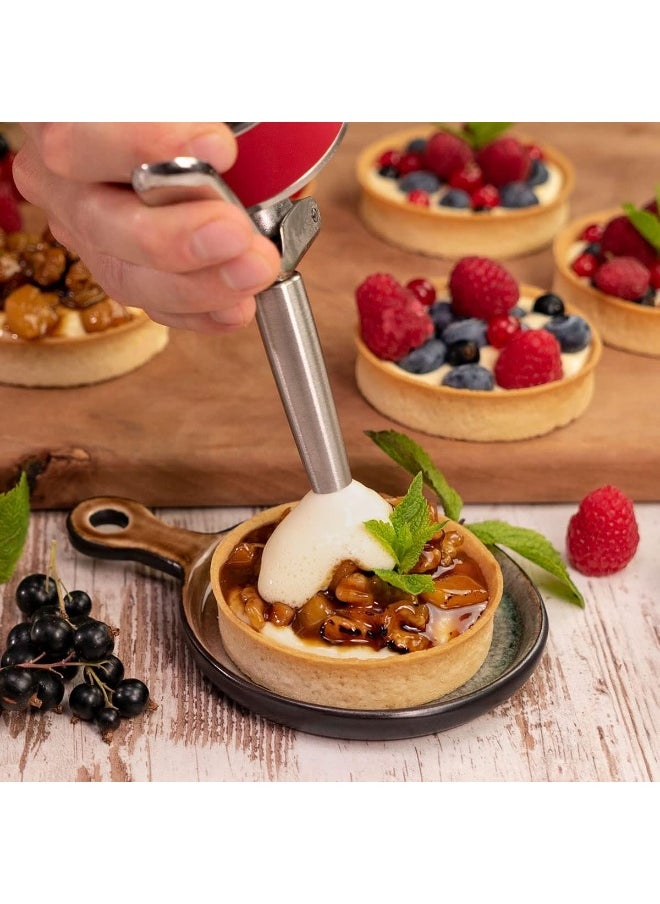 ISI iSi Gourmet Whip Cream/Food Whipper for All Hot and Cold Applications, 1/2 Pint, Stainless Steel/Red  - Image 5