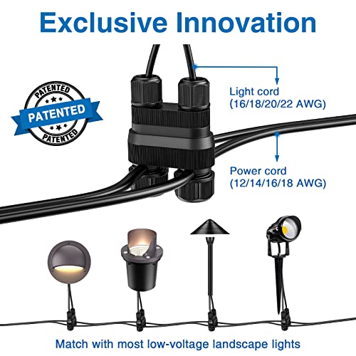 SUNVIE Fastlock2 Low Voltage Wire Connector Landscape Lighting Connectors Waterproof 12-18 Gauge Wire Connectors for Low Voltage Landscape Lights Outdoor Landscape Path Lights, 20 Pack - Image 3