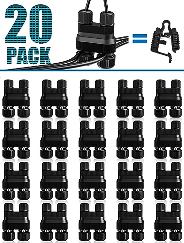 SUNVIE Fastlock2 Low Voltage Wire Connector Landscape Lighting Connectors Waterproof 12-18 Gauge Wire Connectors for Low Voltage Landscape Lights Outdoor Landscape Path Lights, 20 Pack - Image 1