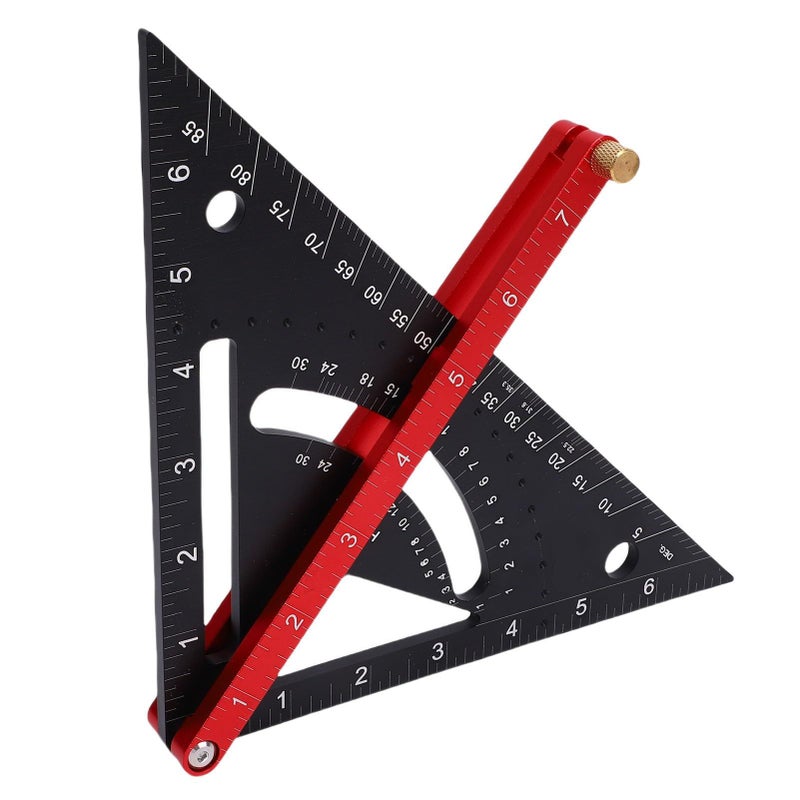 مسطرة نجارة مربعة قابلة للتعديل من سبائك الألومنيوم بمقياس بوصة وسنتيمتر - Image 4