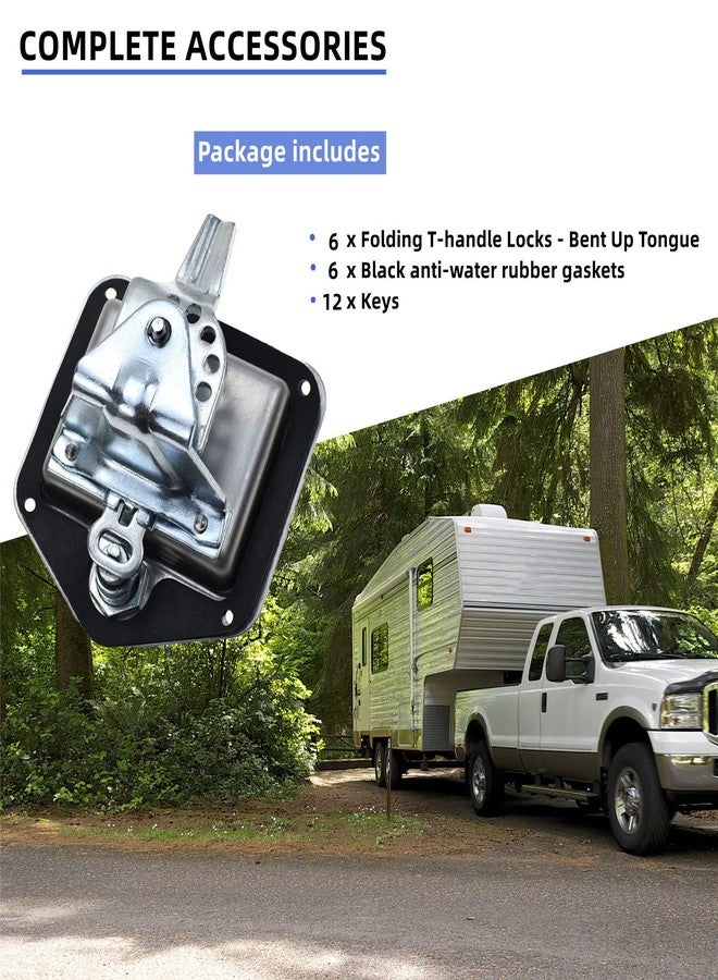 Ycsmyyds 6 Pcs Stainless Steel Car Trailer Door Latch Rv Door Tool Box Lock with Gasket T-Handle Latch with Keys 304 Stainless Steel Highly Polished… - Image 5