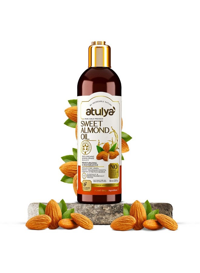 atulya Pure Cold Pressed Sweet Almond Oil Nourishing Oil For Skin Oil For Reducing Stretch Marks & Fine Lines Mineral Oil & Silicone Free Suitable For All Skin Types - Image 1