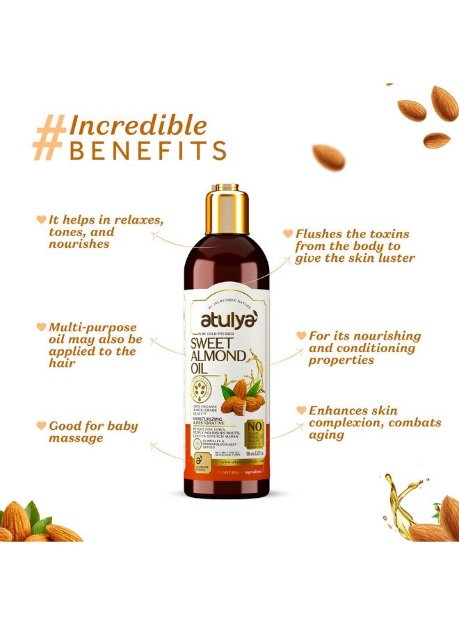 atulya Pure Cold Pressed Sweet Almond Oil Nourishing Oil For Skin Oil For Reducing Stretch Marks & Fine Lines Mineral Oil & Silicone Free Suitable For All Skin Types - Image 5