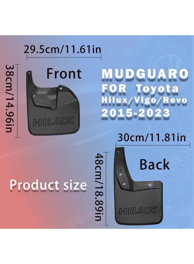 4Pcs Mudguards For Toyota Hilux Vigo Revo 2015 2023 Anti Scratch Protection - Image 3