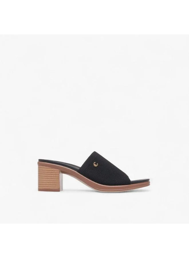 Le Confort Women Textured Slip-On Sandals with Block Heels