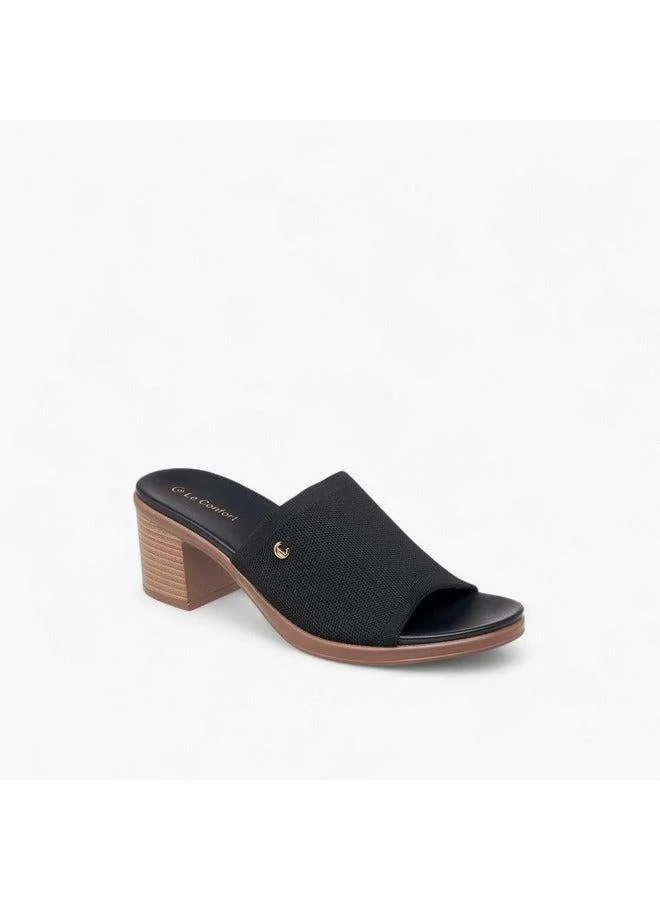 Le Confort Women Textured Slip-On Sandals with Block Heels