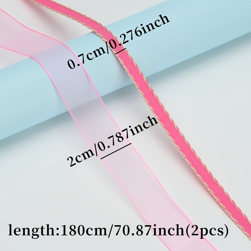 Apricot Colored Ribbon Roll Pack for Gift Wrapping Wedding Decor - Image 3