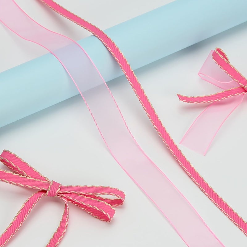 Apricot Colored Ribbon Roll Pack for Gift Wrapping Wedding Decor - Image 2
