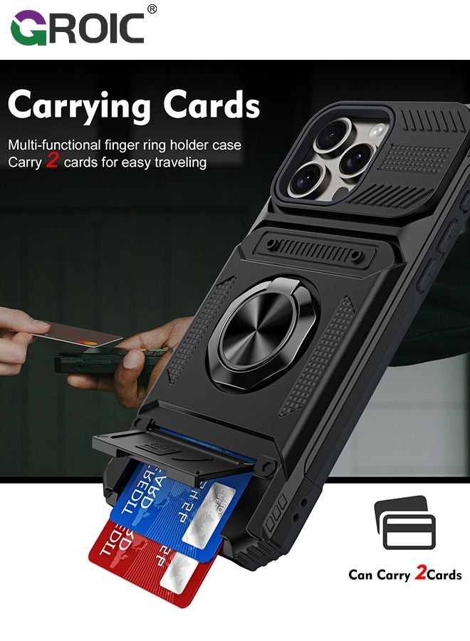 GROIC Mobile Phone Bags Full Protective Case for iPhone 16 Pro Max Case,Heavy Duty Hybrid Shockproof Protective Case with 360° Rotatable Kickstand TPU Bumper Drop Protective Covers Case Bags - Image 2