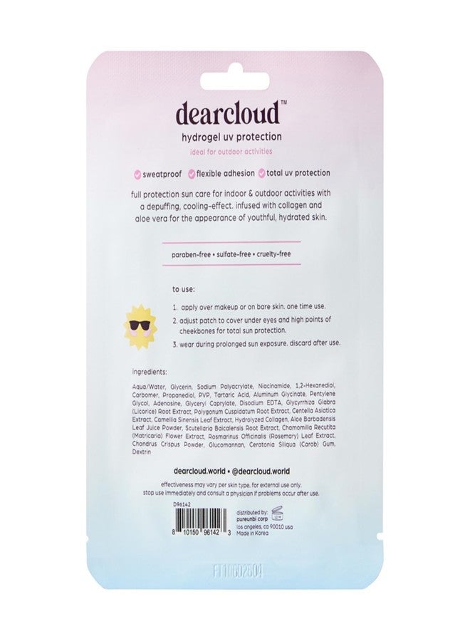 dearcloud UV Block Hydrogel Sun Patches - Korean Skincare Sunscreen for Face & Under Eyes (1 Pair / 2 Patches) - Image 2
