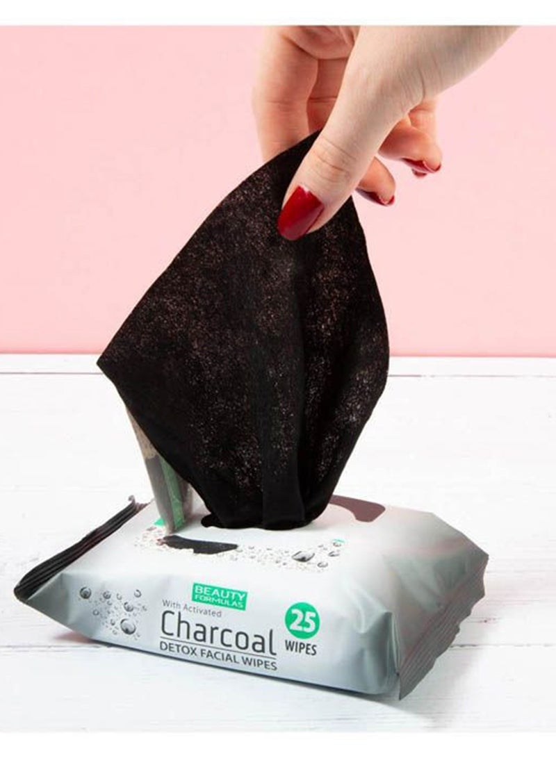 BEAUTY FORMULAS Charcoal Wipes 25 Wipes - Image 4
