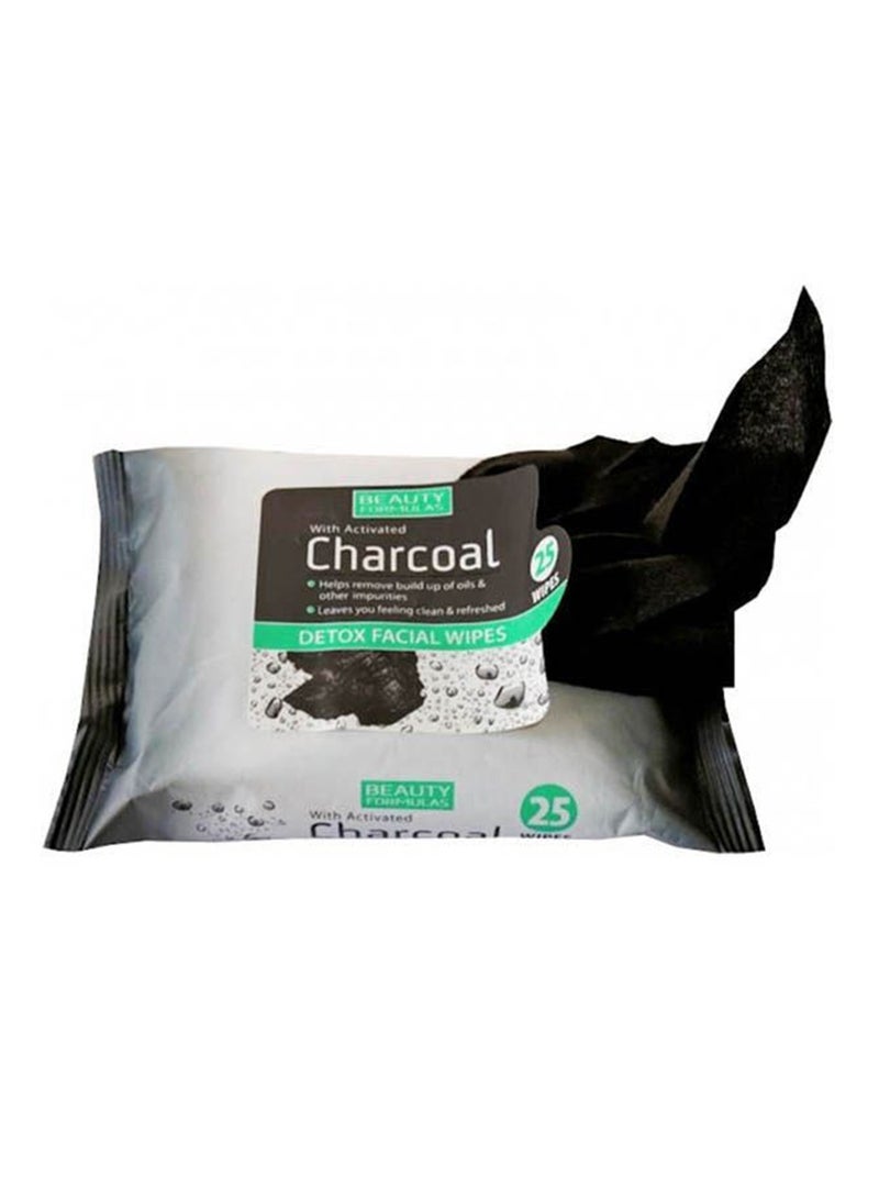 BEAUTY FORMULAS Charcoal Wipes 25 Wipes - Image 2