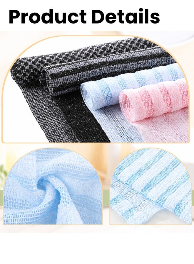 Farahom 4PCS Body Scrubber Set, Exfoliating Net Loofah Washcloth for Shower, Double-Sided Bath Scrubber with Rich Foam, Deep Cleansing Back Scrubber, Quick Dry Shower Towel for Smooth Skin, Women & Men - Image 2