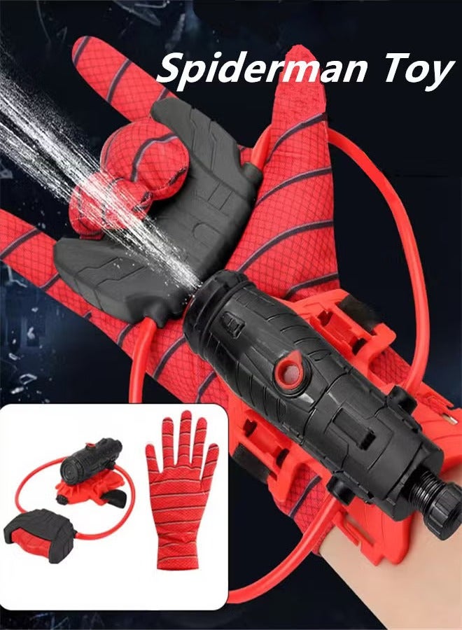 Spider Web Gloves Shooters Costume Toy for Kids Girl Boys, Spiderman Water Gun Cosplay Launcher Action Figure with Wrist Toys Birthday Party Decorations, Children Educational Toys Hero Launcher